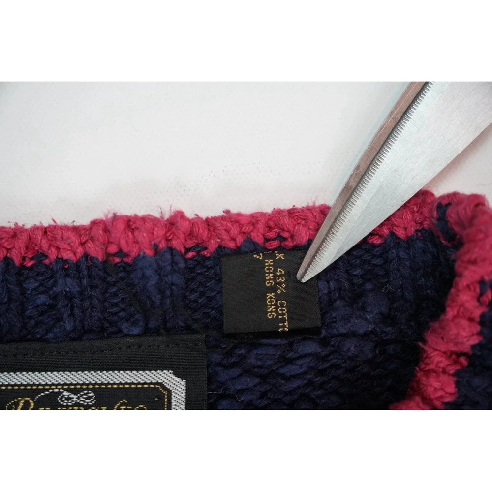 Britches of Georgetown Sweater L Navy Fair Isle Silk Cotton Blend Crewneck